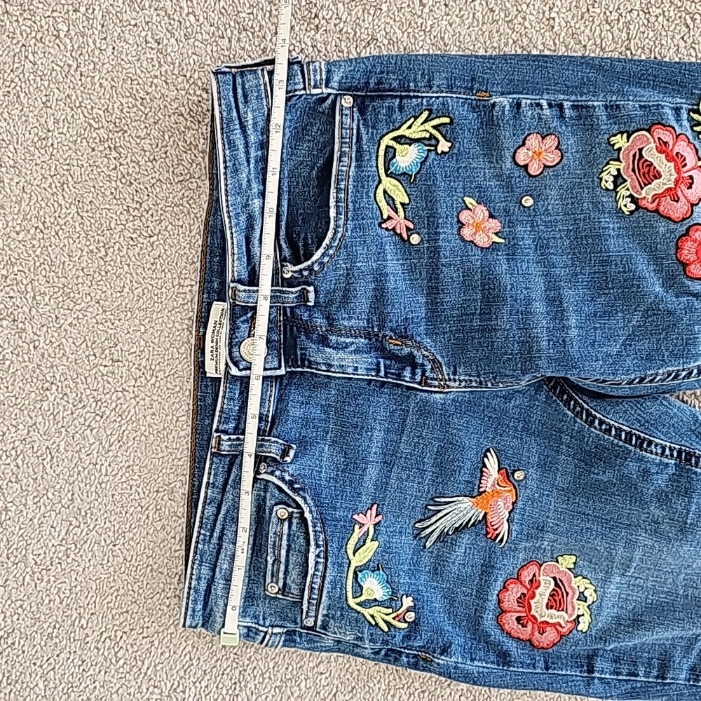 Zara women's floral boot cut jeans - Picture 11 of 12